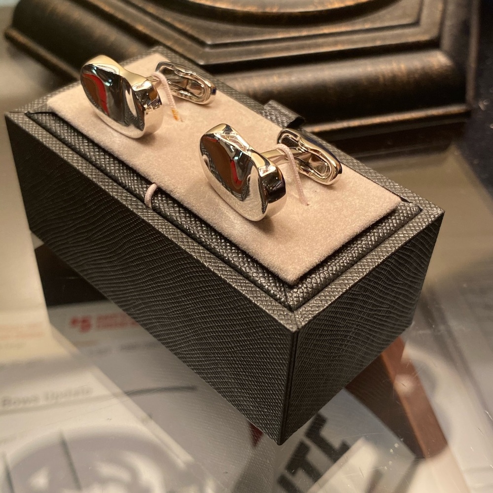 Silver bean cufflinks